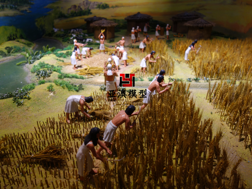 遠(yuǎn)古人類(lèi)收割大麥場(chǎng)景